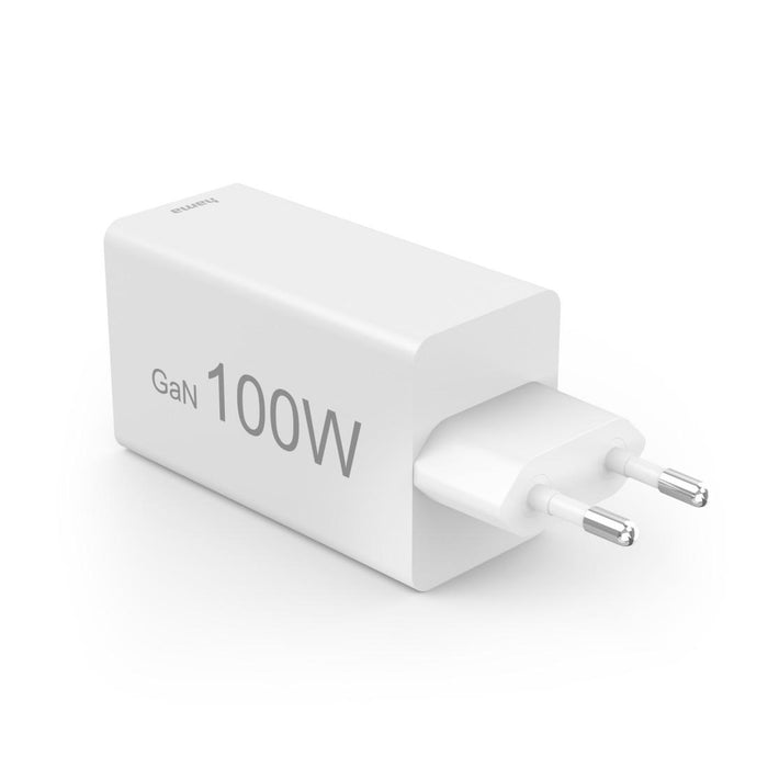 HAMA Fast charger 220V, 100 W GaN, 2x USB-C PD, 1x USB-A QC