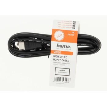 Cable HAMA 205000, HDMI male - HDMI male, 10Gbit/s, 1080p, 1.5 m, Shielded, Black