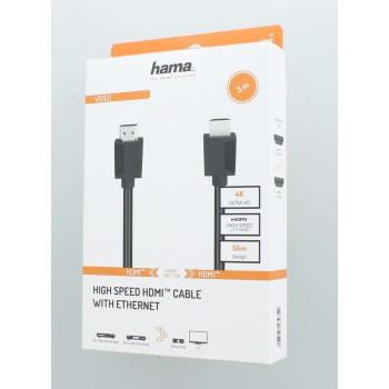 HAMA High-Speed Cable, HDMI male - HDMI male, 4K, 3m, 18Gbit/s, Ethernet, Shielded, Black