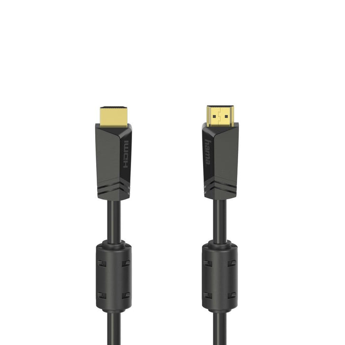 Cable HAMA High-Speed, HDMI male - HDMI male, 4K, 18GB/s, Ethernet, 10 m, Posl. connectors, 2 filters, Black
