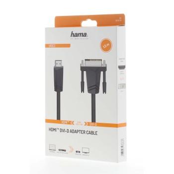 Cable HAMA 205018, HDMI male - DVI/D male, 1.5 m, Shielded, Black