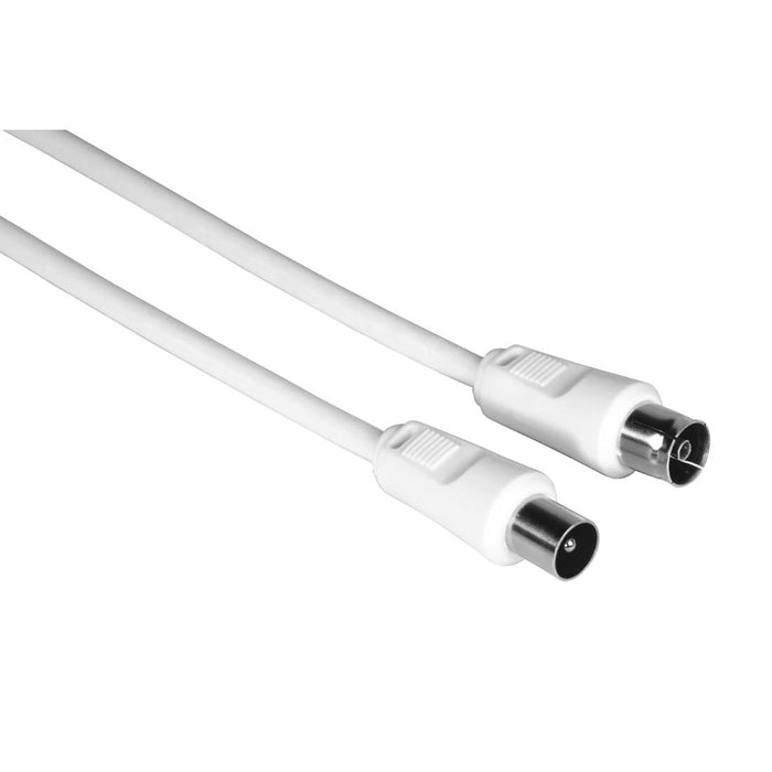 Antenna cable HAMA 205030, Coaxial male - Coaxial female, 5 m, 75dB, Shielded, White
