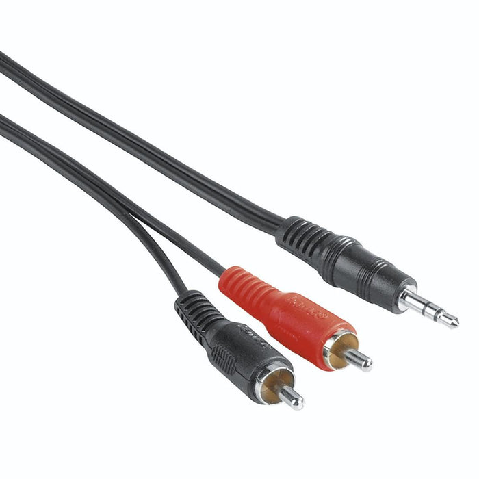 HAMA audio cable, 3.5 mm jack male - 2 x RCA male, 5m, Black