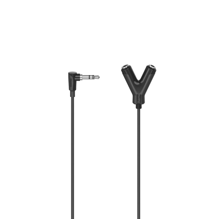Audio adapter HAMA 3.5 mm jack male - 2 3.5 mm jack female, 0.2m, Black