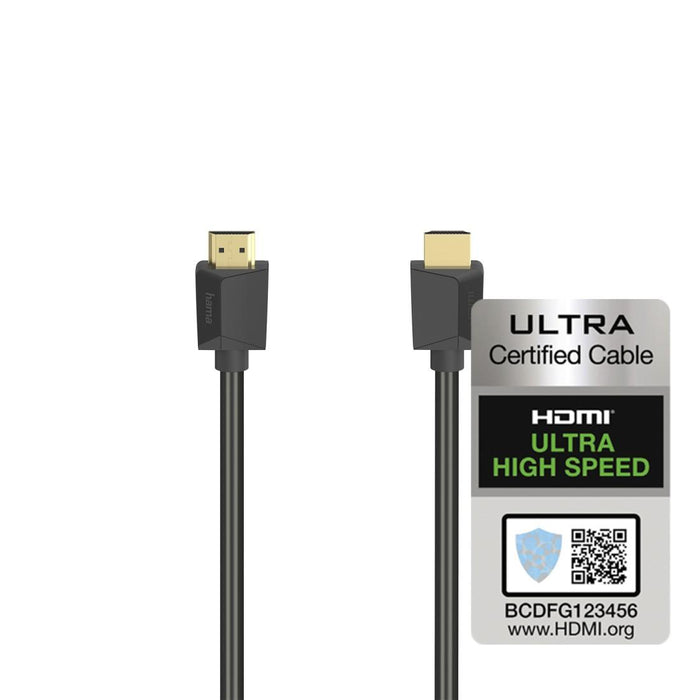 Cable HAMA High Speed, HDMI male - HDMI male, 8K, 48GB/s, Ethernet, 2 m, Posl. connectors, Black