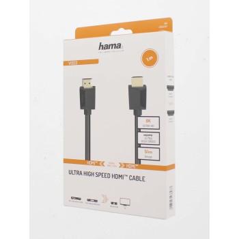 Cable HAMA High Speed, HDMI male - HDMI male, 8K, 48GB/s, Ethernet, 2 m, Posl. connectors, Black
