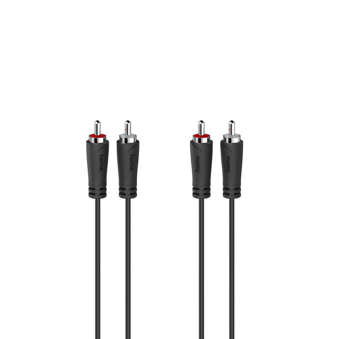 HAMA audio cable, 2 x RCA male - 2 x RCA male, 1.5m, For CD, Black