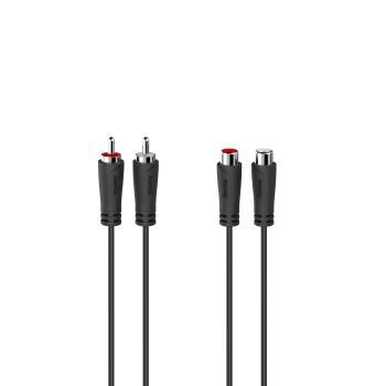 HAMA audio extension cable 2 x Chinch male - 2 x Chinch female, 1.5 m, Black