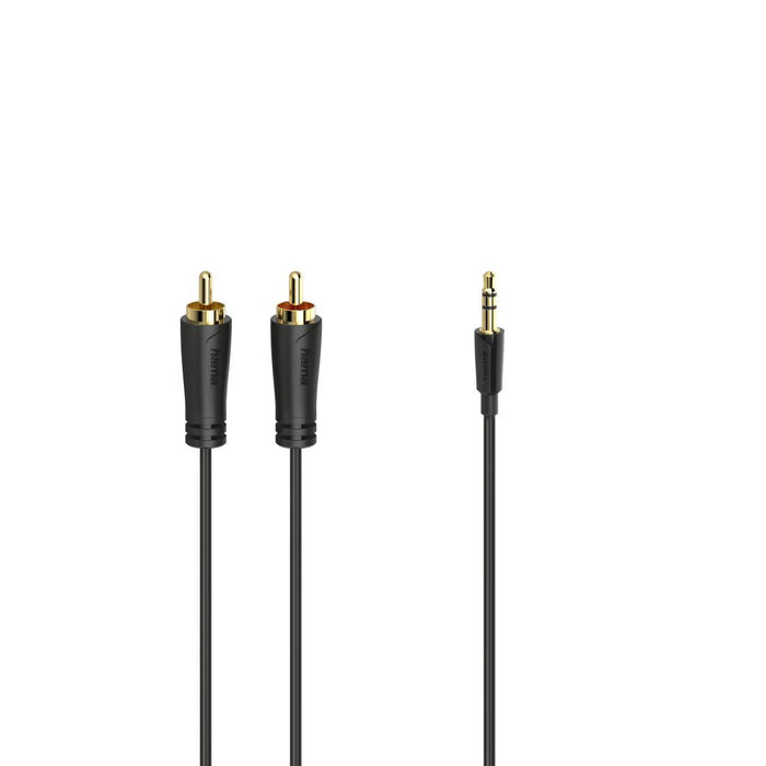 HAMA Audio Cable, 3.5 mm Jack Male - 2 x RCA Male, 3.0m, Essential, Black