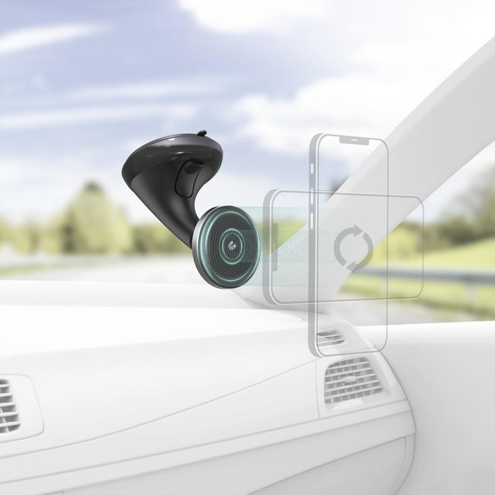 HAMA Magnetic Car Mount for Phone MagLock, For Windshield, Black