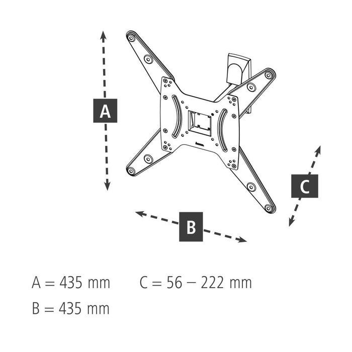 Wall mount for TV, Fullmotion, 165cm, 65", 1 arm, up to 20 kg