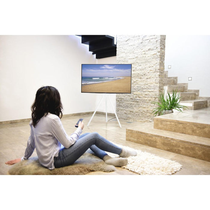 TV Stand Easel Design, up to 191cm / 75" /, up to 40kg, white