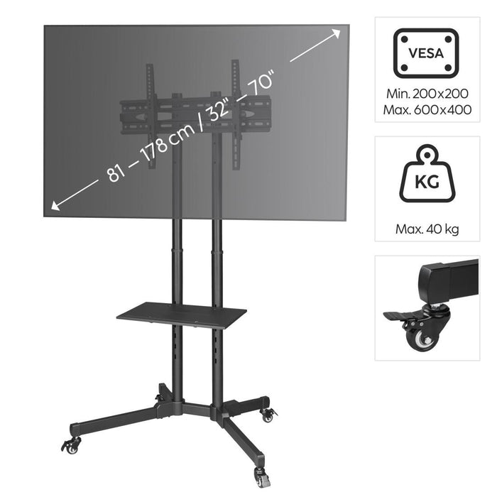 HAMA Mobile stand for TV Trolley, up to / 75", 220874