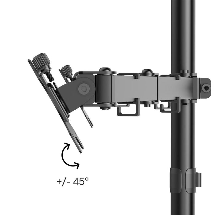 HAMA 2-Monitor Desk Stand, Adjustable, 13" - 35", 12 kg, Black