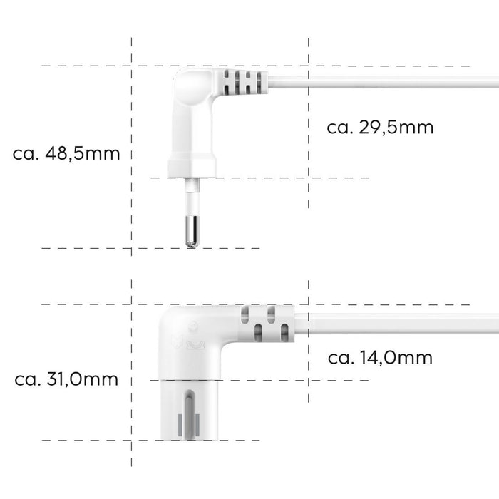 HAMA power cable, 90° angled, 221102