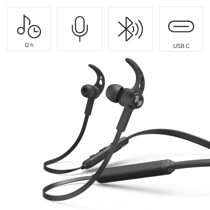 HAMA Bluetooth headphones, sports, "Freedom Neck III", microphone, black