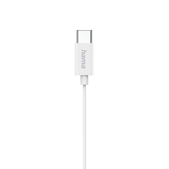 HAMA "Season II" USB-C Headphones, earbuds, microphone, cable kink protection, white