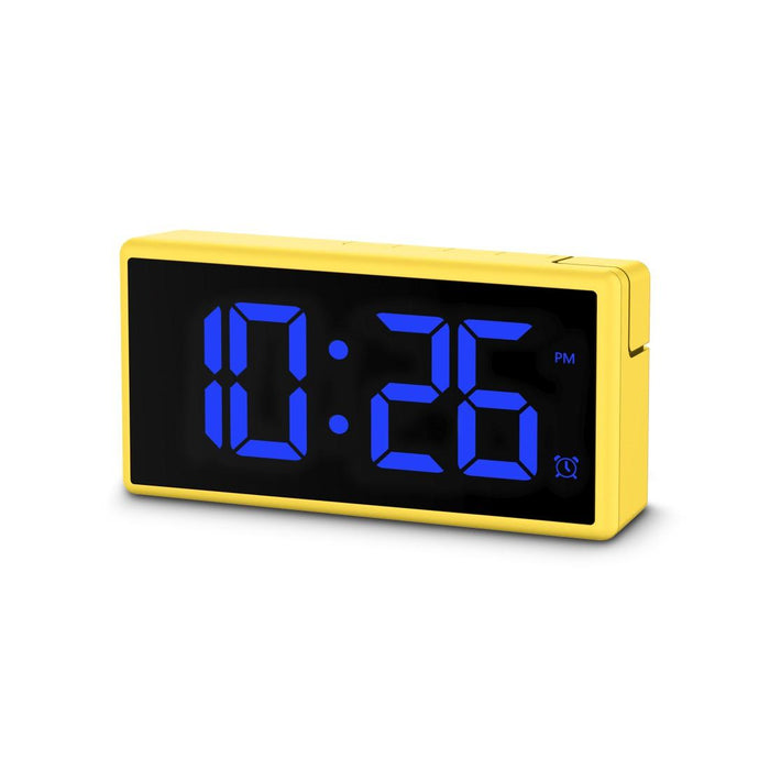 HAMA Digital clock "Ibiza", multi-color display, with USB charging function, yellow