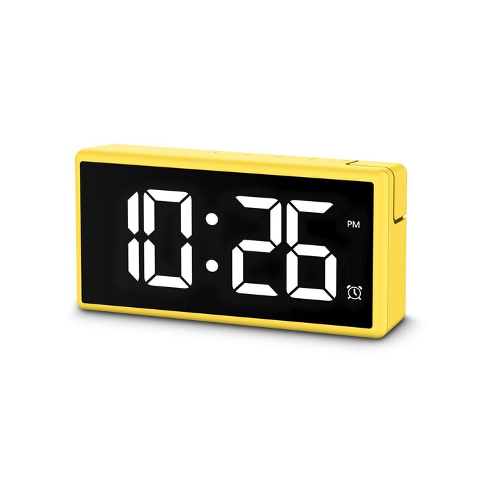 HAMA Digital clock "Ibiza", multi-color display, with USB charging function, yellow