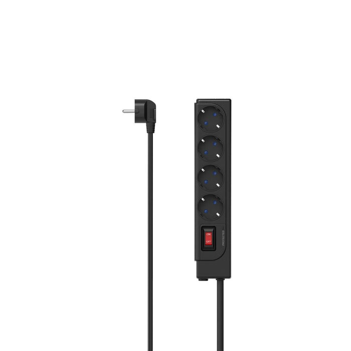 HAMA Power strip, 4-socket, surge protection, black