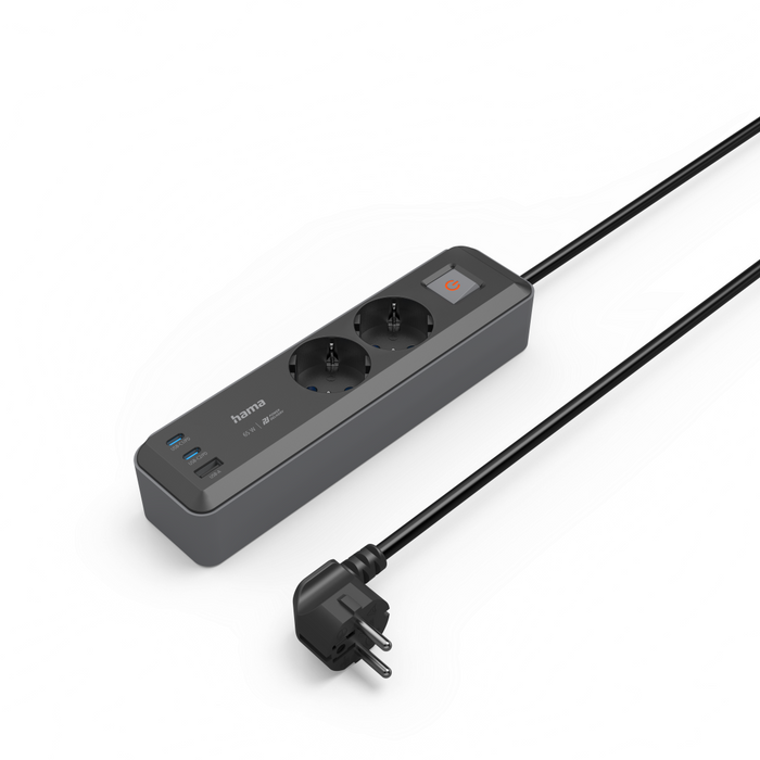 Hama power strip, 2-socket, 1.4 m, 223188