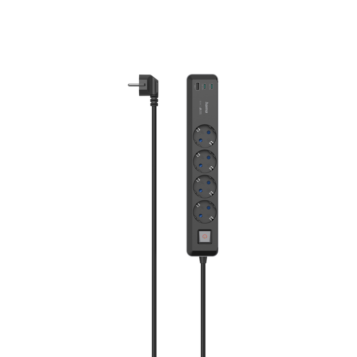 Splitter, 4-sockets, USB-C/A 65 W, PD, HAMA-223189