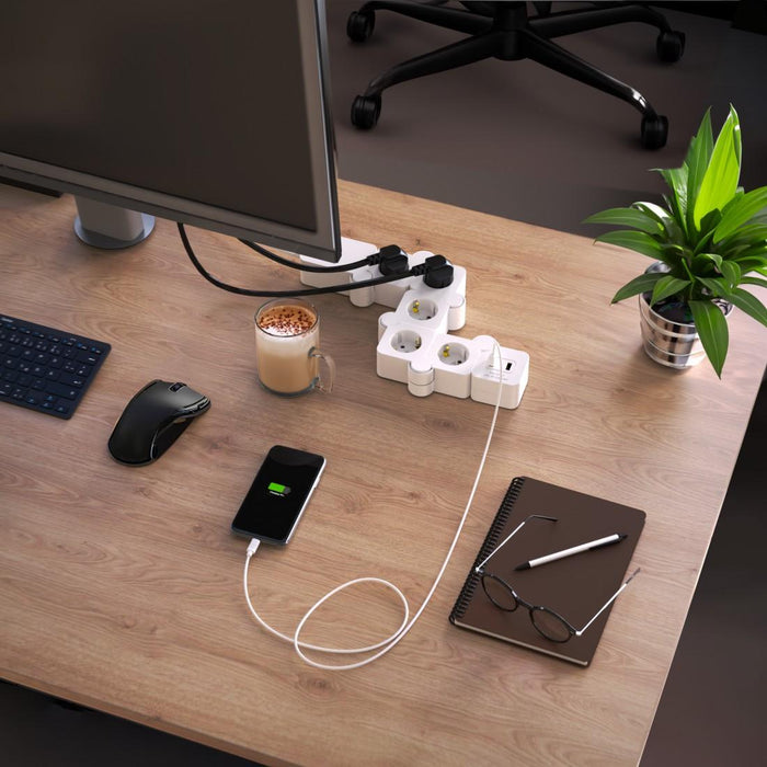 HAMA Power strip 5 sockets, USB-A 12 W, 223190