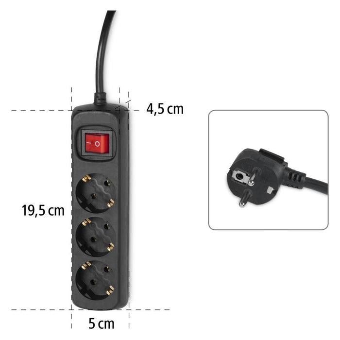 HAMA 3-socket power strip, 30392
