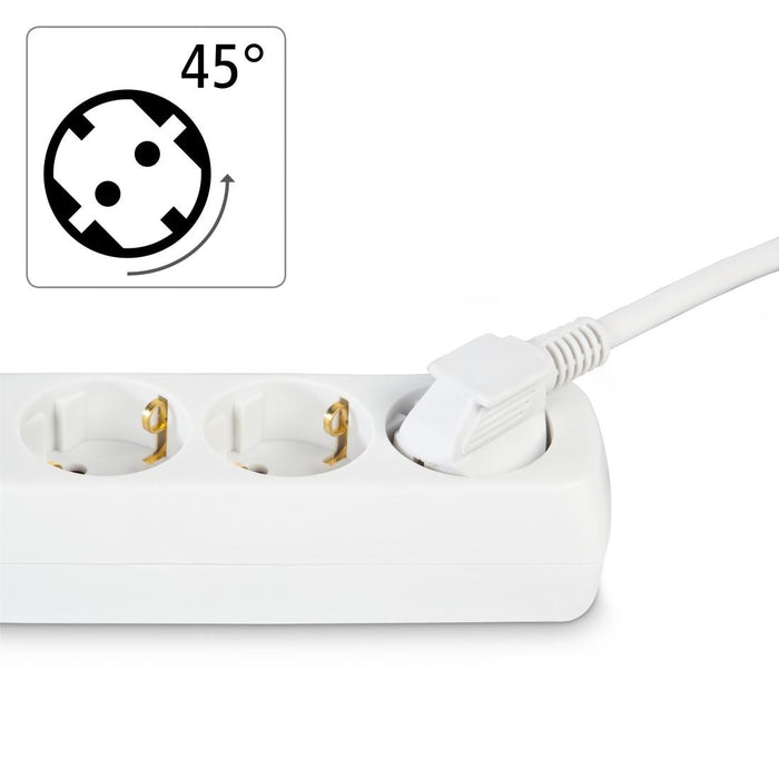 HAMA 3-socket power strip, 1.4m, white