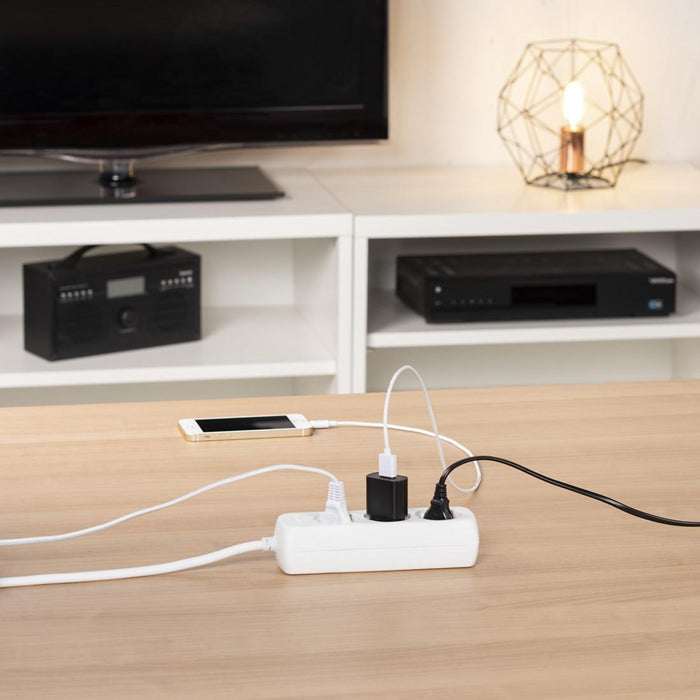 HAMA 3-socket power strip, 1.4m, white