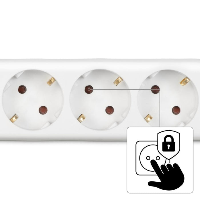 HAMA 3-socket power strip, 1.4m, white