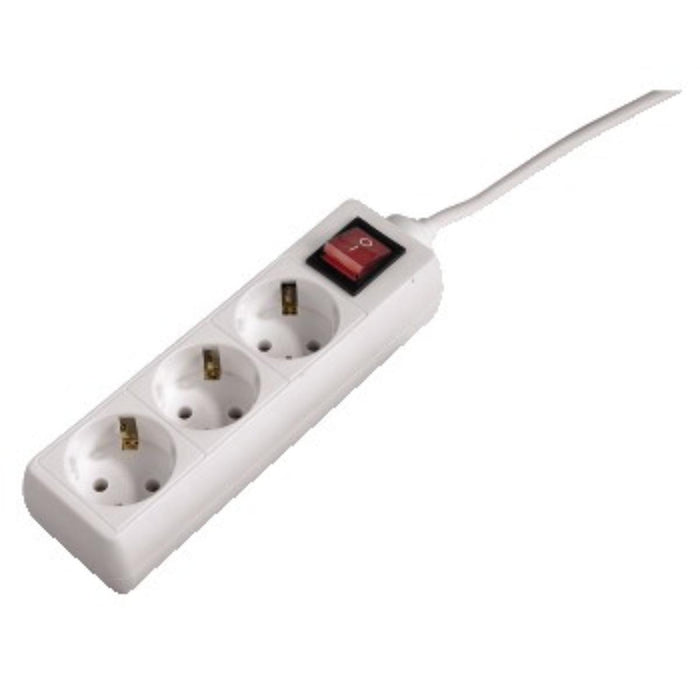 SPLITTER 3 SOCKETS 3x1 1.4M WITH KEY WHITE