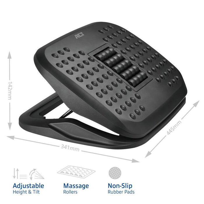 ACT Ergonomic Adjustable Footrest with Massage Rollers