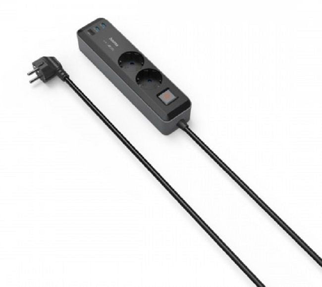 Hama power strip, 2-socket, 1.4 m, 223188