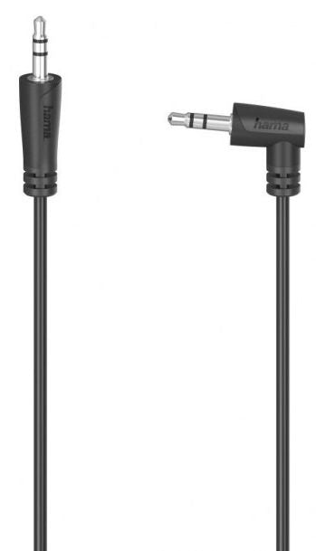 Audio cable HAMA, 3.5mm jack male - 3.5mm jack male at 90°, 1.5m, Stereo, Black