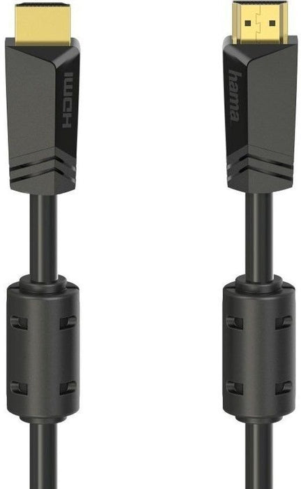 Cable HAMA High-speed, HDMI male - HDMI male, 4K, 10.2GB/s, Ethernet, 15 m, Posl. connectors, 2 filters, Black