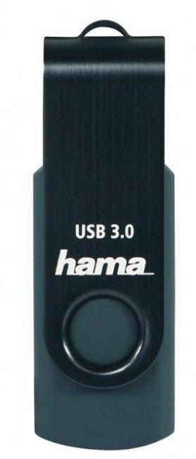 USB memory stick HAMA Rotate, 32GB, UBS 3.0 70 MB/s, Petrol blue