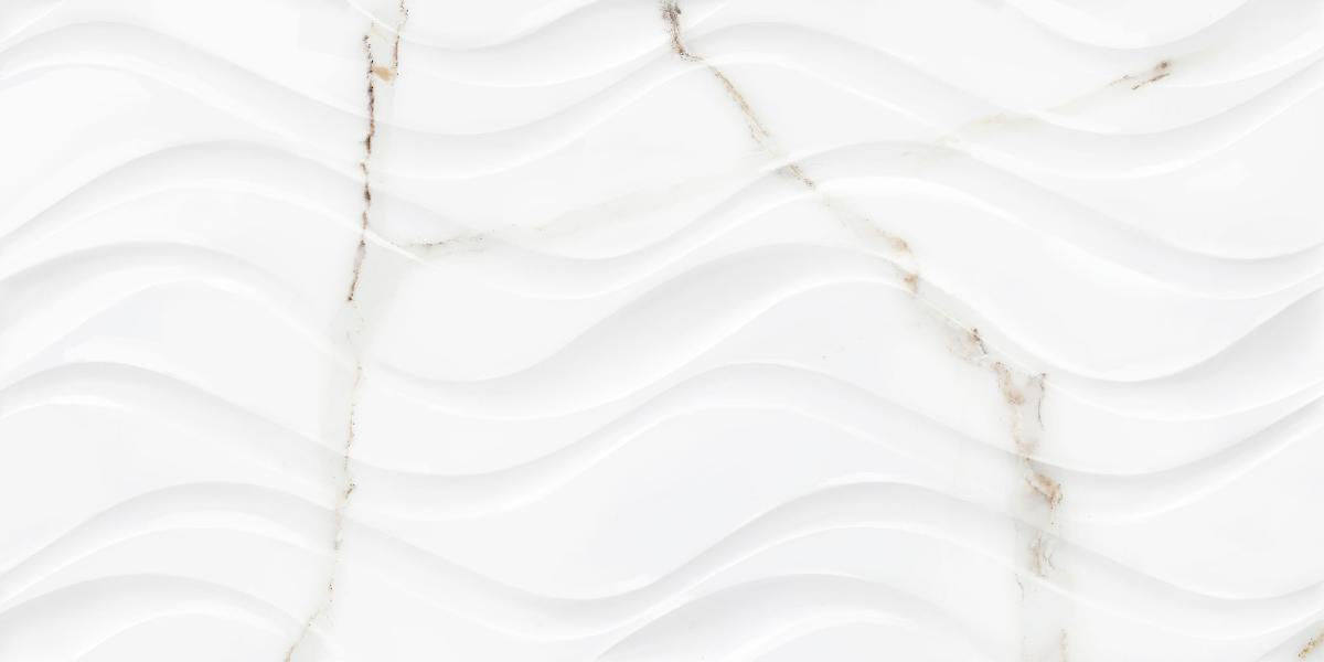WALL TILE 25X50 DELPHI WAVE WHITE