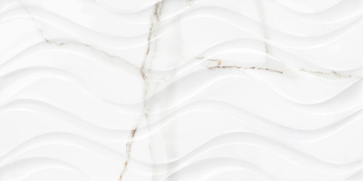 WALL TILE 25X50 DELPHI WAVE WHITE