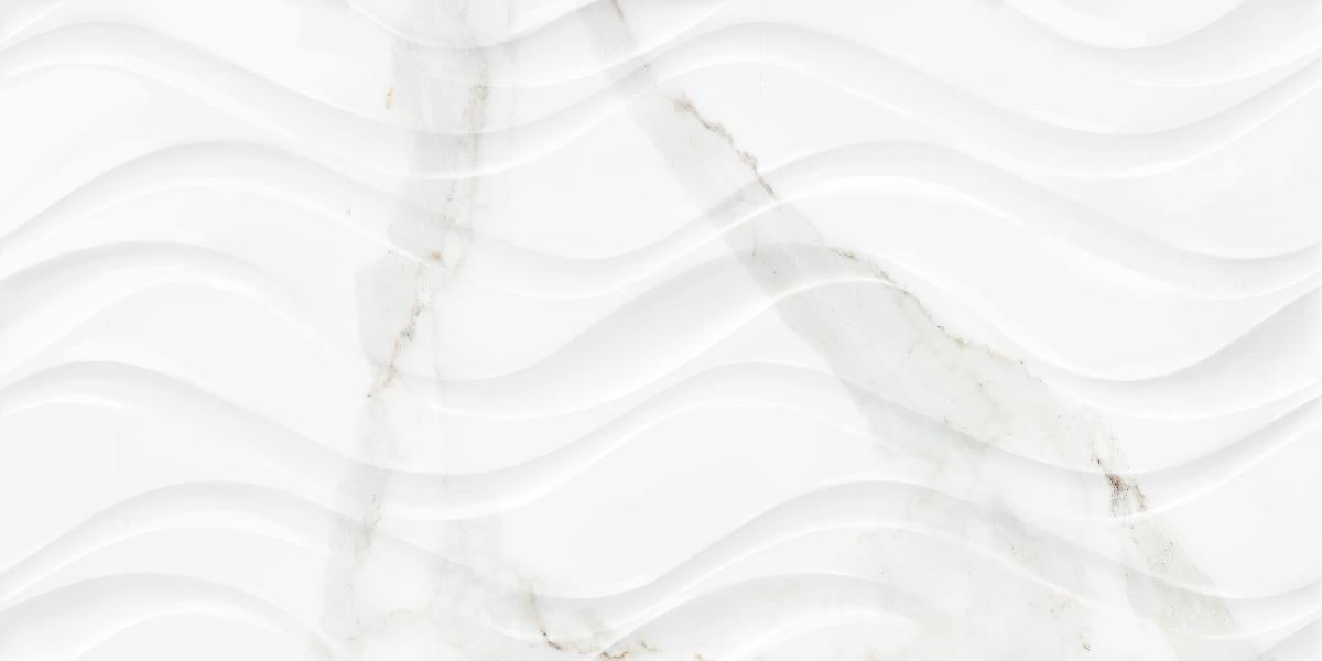 WALL TILE 25X50 DELPHI WAVE WHITE