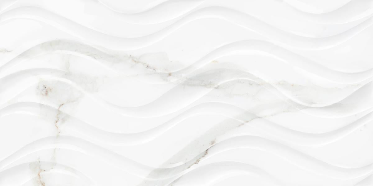 WALL TILE 25X50 DELPHI WAVE WHITE
