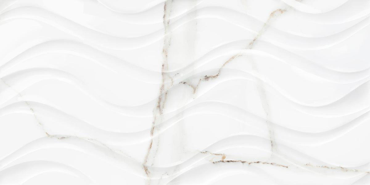 WALL TILE 25X50 DELPHI WAVE WHITE