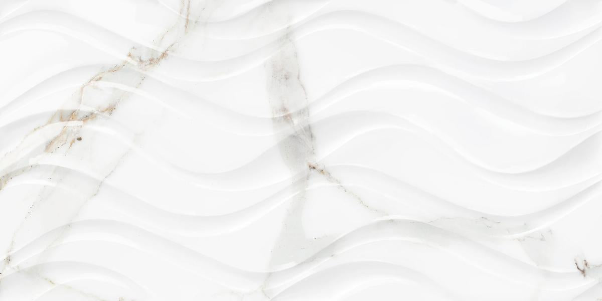 WALL TILE 25X50 DELPHI WAVE WHITE