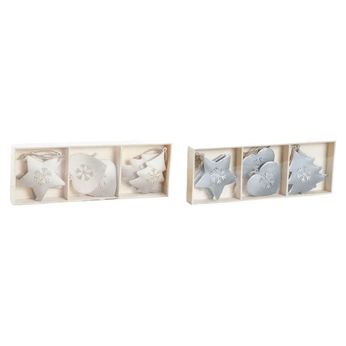 Hanging decoration DKD Home Decor White Grey Metal 7 x 2 x 7 cm (6 Pieces) (2 Units) - Декорация и Осветление<<<Дом