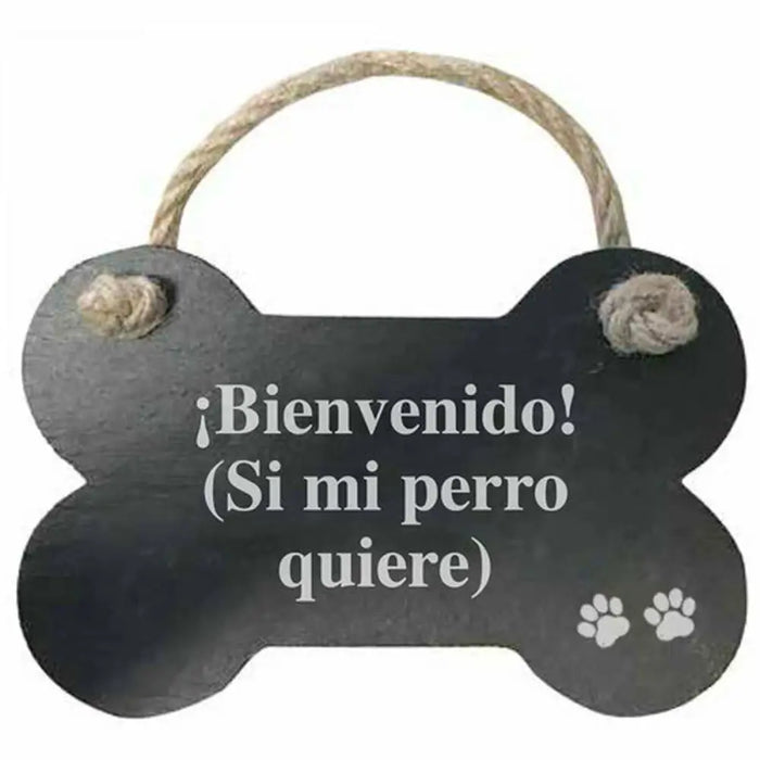 Hanging decoration Magnet & Steel Bienvenido (si mi perro quiere) Bone Board Rope - Декорация и Осветление<<<Дом