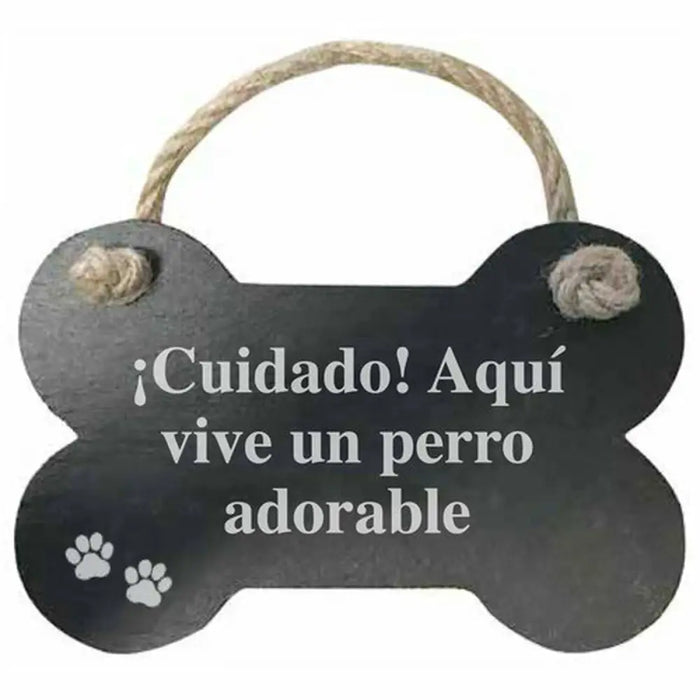 Hanging decoration Magnet & Steel Cuidado aquí vive un perro adorable Bone Board Rope - Декорация и Осветление<<<Дом