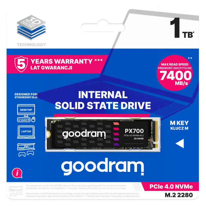 Hard Drive GoodRam SSDPR-PX700-01T-80 1,24 TB SSD SSD - Твърди дискове<<<Компютър Мрежи и компоненти<<<Компютри|