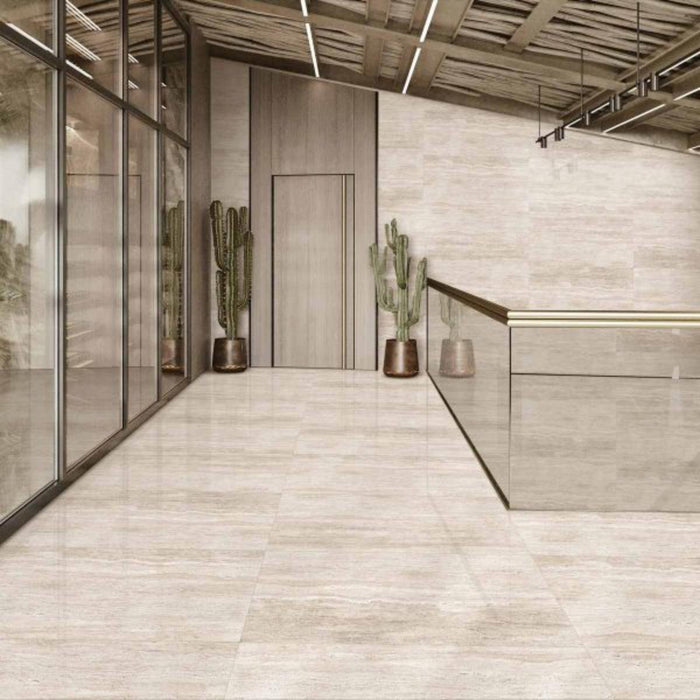 PORCELAIN TILES SILVER TRAVERTINO 60X120