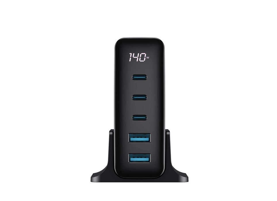 Havit UCLE004 EU - GaN five-port travel charger 140 W, black