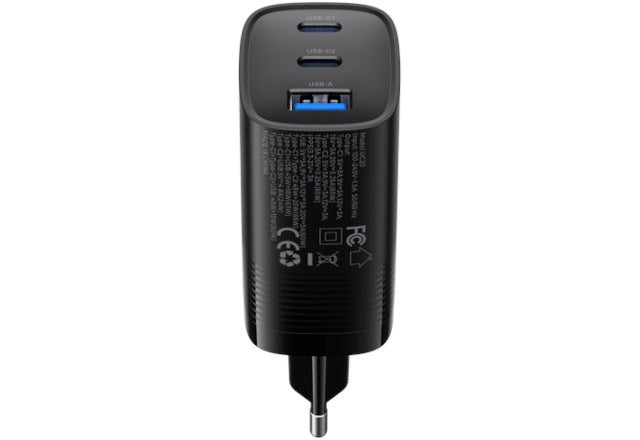 Havit UC20 - GaN 65 W three-port travel charger, black